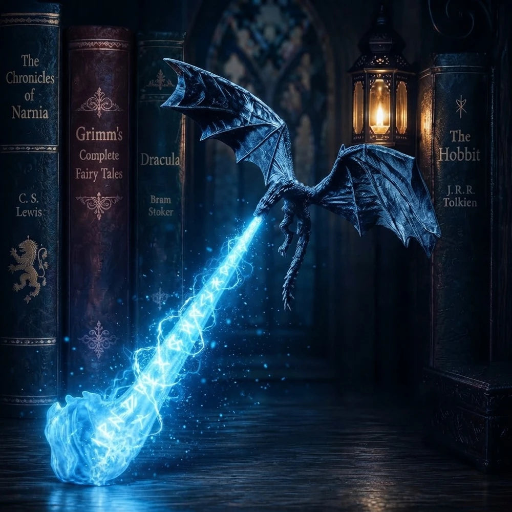3D Glowing Dragon Flame Statue