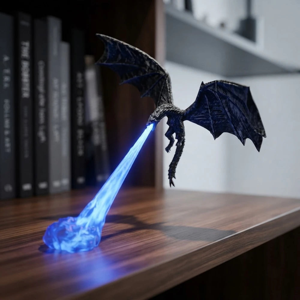 3D Glowing Dragon Flame Statue